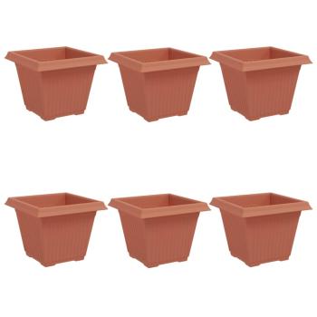 Quadratischer Blumentopf 6 stk. Ziegelrot 38 x 38 x 30 cm