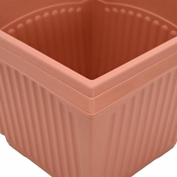 Quadratischer Blumentopf 6 Stk. Ziegelrot 43 x 43 x 33,5 cm