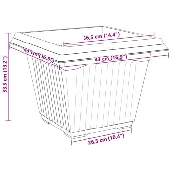 Quadratischer Blumentopf 6 Stk. Ziegelrot 43 x 43 x 33,5 cm