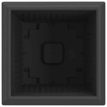 Quadratischer Blumentopf 6 Stk. Schwarz 20 x 20 x 16 cm