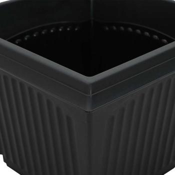 Quadratischer Blumentopf 6 Stk. Schwarz 20 x 20 x 16 cm
