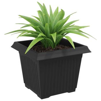 Quadratischer Blumentopf 6 stk. Schwarz 23 x 23 x 17,5 cm