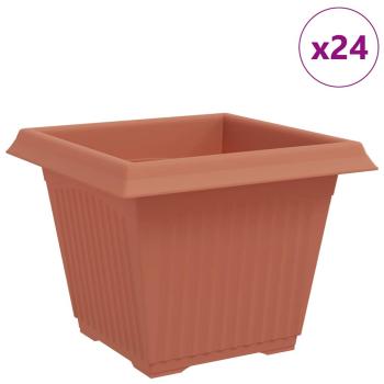 Quadratischer Blumentopf 24 Stk. Ziegelrot 28,5 x 28,5 x 22 cm