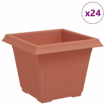 Quadratischer Blumentopf 24 Stk. Ziegelrot 33 x 33 x 26 cm