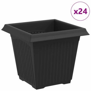 Quadratischer Blumentopf 24 stk. Schwarz 16 x 16 x 14 cm
