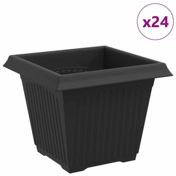 Quadratischer Blumentopf 24 stk. Schwarz 20 x 20 x 16 cm