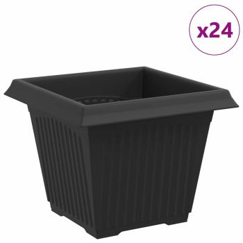 Quadratischer Blumentopf 24 stk. Schwarz 33 x 33 x 26 cm
