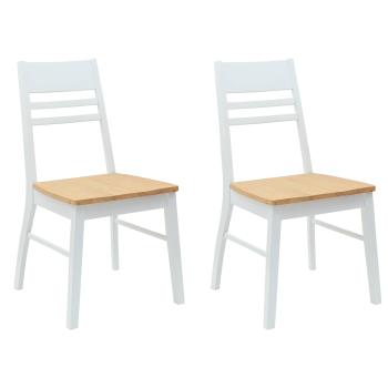 Esszimmerst?hle 2 stk. Massives Gummiholz Wei? 43 x 54 x 89 cm
