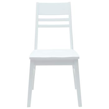 Esszimmerstühle 2 Stk. Massives Gummiholz Weiß 43 x 54 x 89 cm