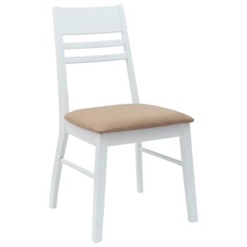Esszimmerstühle 2 Stk. Massives Gummiholz Weiß 43 x 54 x 89 cm