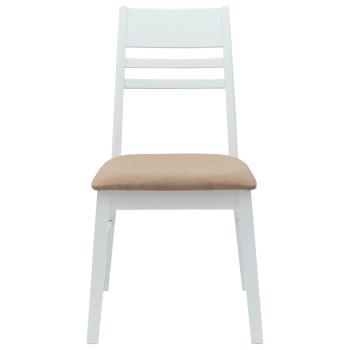 Esszimmerstühle 2 Stk. Massives Gummiholz Weiß 43 x 54 x 89 cm