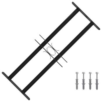 ARDEBO.de - Fenstergitter 76 x 30 cm Pulverbeschichteter Stahl Schwarz