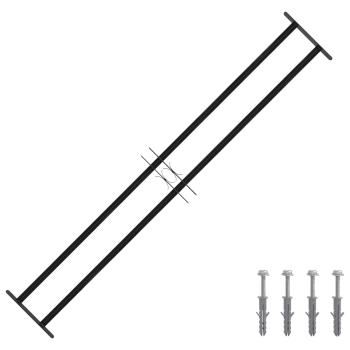 ARDEBO.de - Fenstergitter 176 x 30 cm Pulverbeschichteter Stahl Schwarz