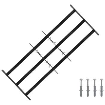 ARDEBO.de - Fenstergitter 116 x 45 cm Pulverbeschichteter Stahl Schwarz