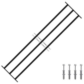 ARDEBO.de - Fenstergitter 174 x 45 cm Pulverbeschichteter Stahl Schwarz