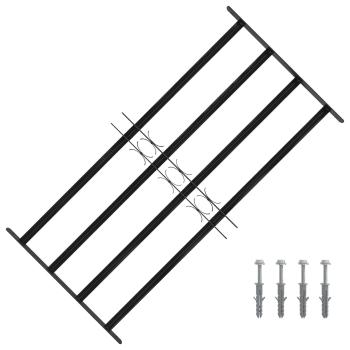 ARDEBO.de - Fenstergitter 115 x 60 cm Pulverbeschichteter Stahl Schwarz