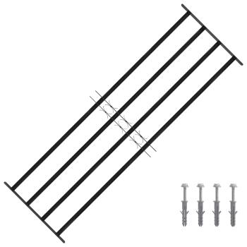 ARDEBO.de - Fenstergitter 175 x 60 cm Pulverbeschichteter Stahl Schwarz