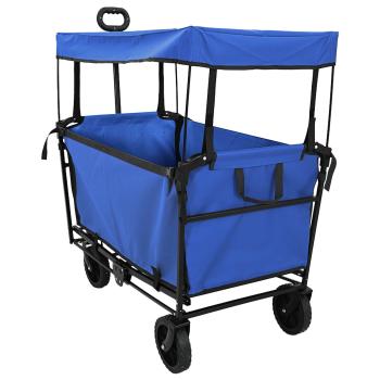 ARDEBO.de - Klapp-Handwagen Schwarz 105 x 56,5 x 116 cm Oxford-Stoff