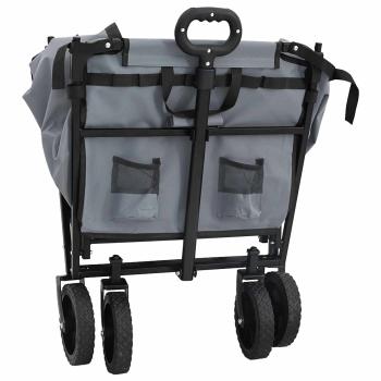 Klapp-Handwagen Grau 105 x 56,5 x 116 cm Oxford-Stoff
