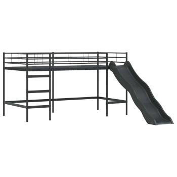 Etagenbett für Kinder mit Vorhängen Schwarz 107 x 203 cm Metall