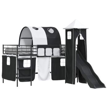 Kinder Etagenbett Gestell Uni Schwarz 107 x 203 cm Metall