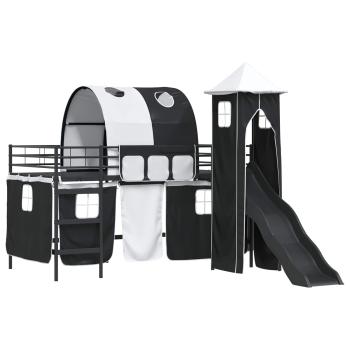 Kinder Etagenbett Gestell Uni Schwarz 107 x 203 cm Metall