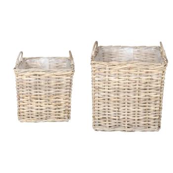 Pflanzer Korb GENDT 2 stk. Natürliches Grau Kubu Rattan
