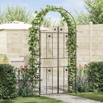 ARDEBO.de - Gartenbogen Schwarz 115 x 37 x 226 cm Stahl