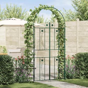 ARDEBO.de - Gartenbogen Grün 115 x 37 x 226 cm Stahl