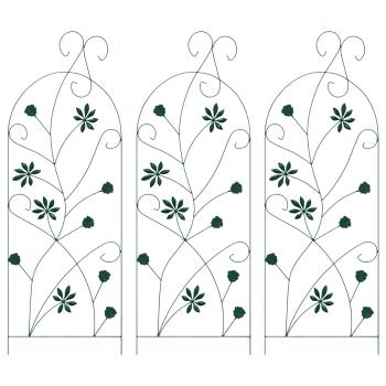 Gartenzaun 3 stk. Grün 112 x 39,5 cm Stahl