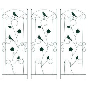Gartenzaun 3 Stk. Grün 110 x 40 cm Stahl