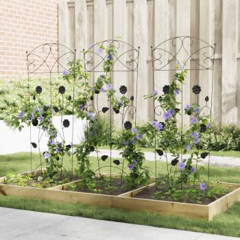 Gartenzaun 3 stk. Schwarz 110,5 x 42,5 cm Stahl