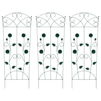 Gartenzaun 3 stk. Grün 110,5 x 42,5 cm Stahl