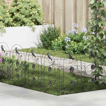 ARDEBO.de - Gartenzaun 5 stk. Stahl Schwarz