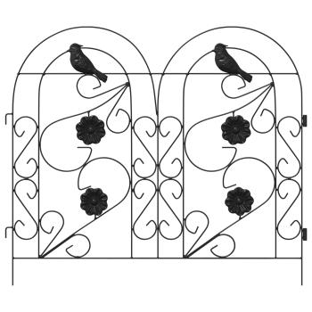 Gartenzaun 5 stk. Stahl Schwarz