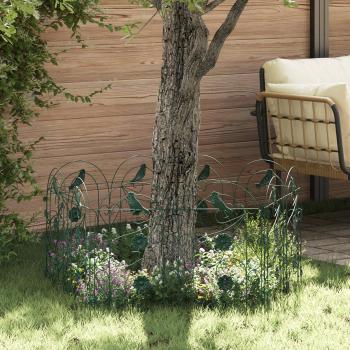 Gartenzaun 5 stk. Stahl Grün