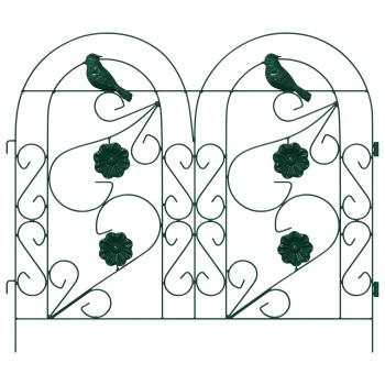 Gartenzaun 5 stk. Stahl Grün