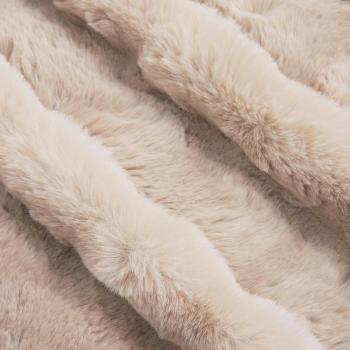 Rutschfeste Decke aus Kunstkaninchenfell Olite Beige Polyester