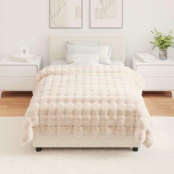Rutschfeste Decke aus Kunstkaninchenfell Olite 4 Stk. Beige 8.1