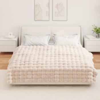 Rutschfeste Decke aus Kunstkaninchenfell Olite 4 stk. Beige
