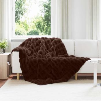 ARDEBO.de - Rutschfeste Decke aus Kunstkaninchenfell Olite Kamel Polyester