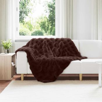 ARDEBO.de - Rutschfeste Decke aus Kunstkaninchenfell Olite Kamel Polyester