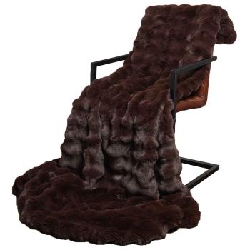 Rutschfeste Decke aus Kunstkaninchenfell Olite Kamel Polyester
