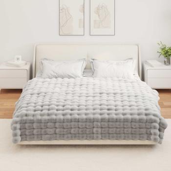 Rutschfeste Decke aus Kunstkaninchenfell Olite 4 stk. Grau
