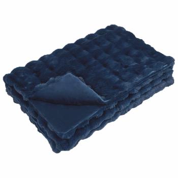Rutschfeste Decke aus Kunstkaninchenfell Olite Marineblau