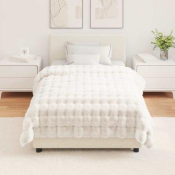 Rutschfeste Decke aus Kunstkaninchenfell Olite Weiß Polyester
