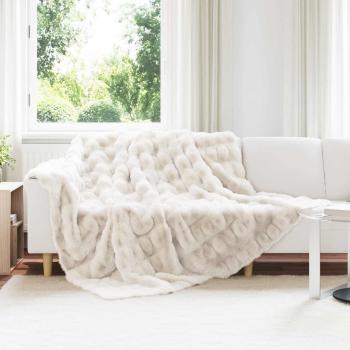 ARDEBO.de - Rutschfeste Decke aus Kunstkaninchenfell Olite 4 Stk. Weiß 20.3
