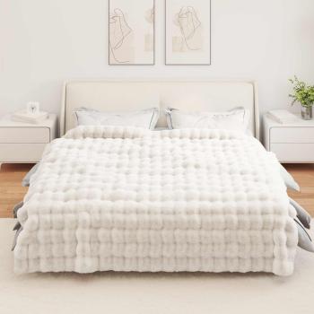 Rutschfeste Decke aus Kunstkaninchenfell Olite 4 Stk. Weiß