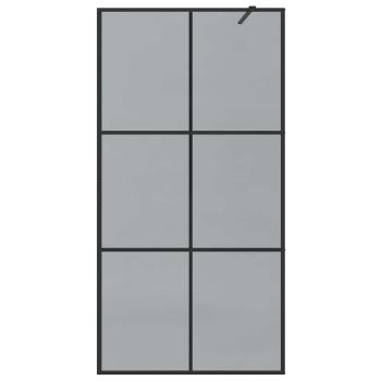Walk-in Duschwand Schwarz 100 x 195 cm Gehärtetes Glas