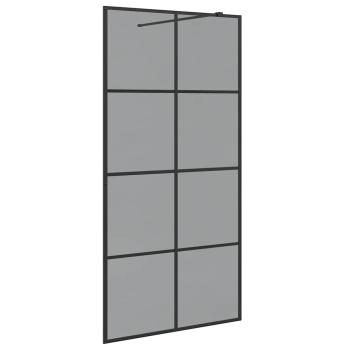 Walk-in Duschwand Schwarz 100 x 195 cm Gehärtetes Glas